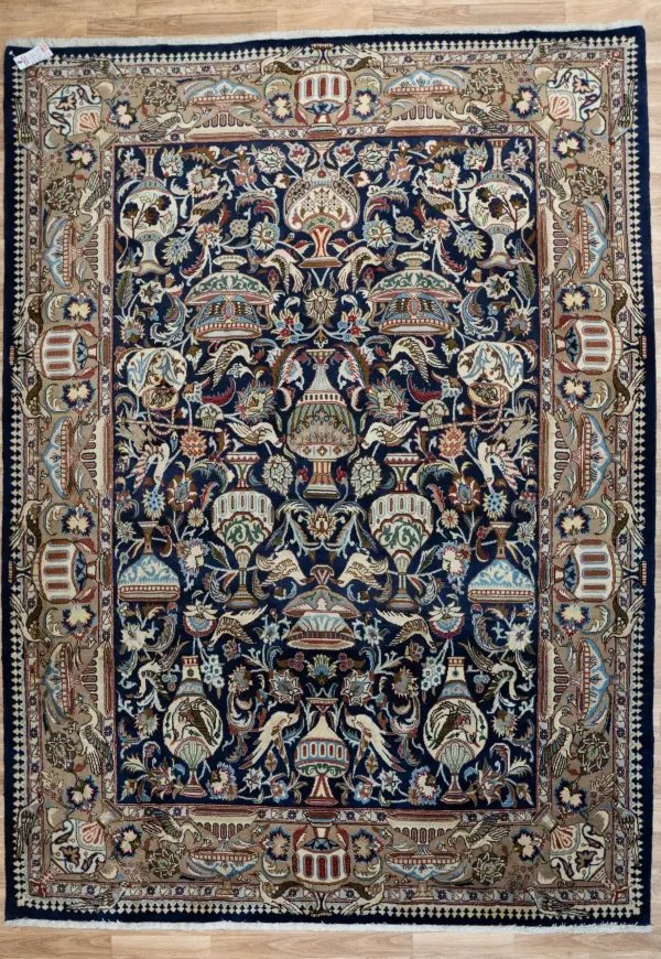 Kashmar Wool Silk Rug 6.5'x8.3'