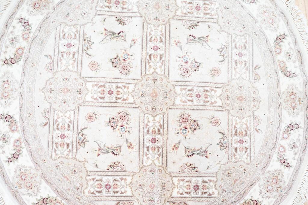 Tabriz Wool Silk Rug 5'x5' View 2