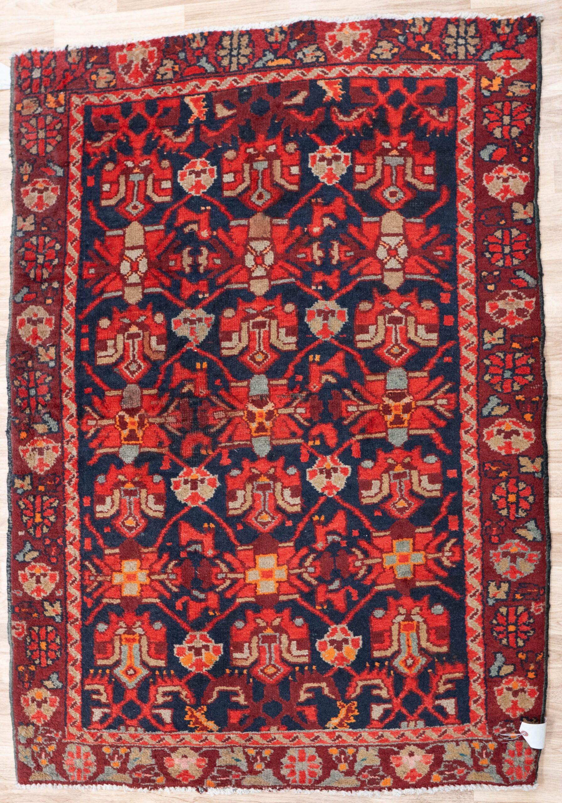 Hamadan Wool Rug 3.6x3.5