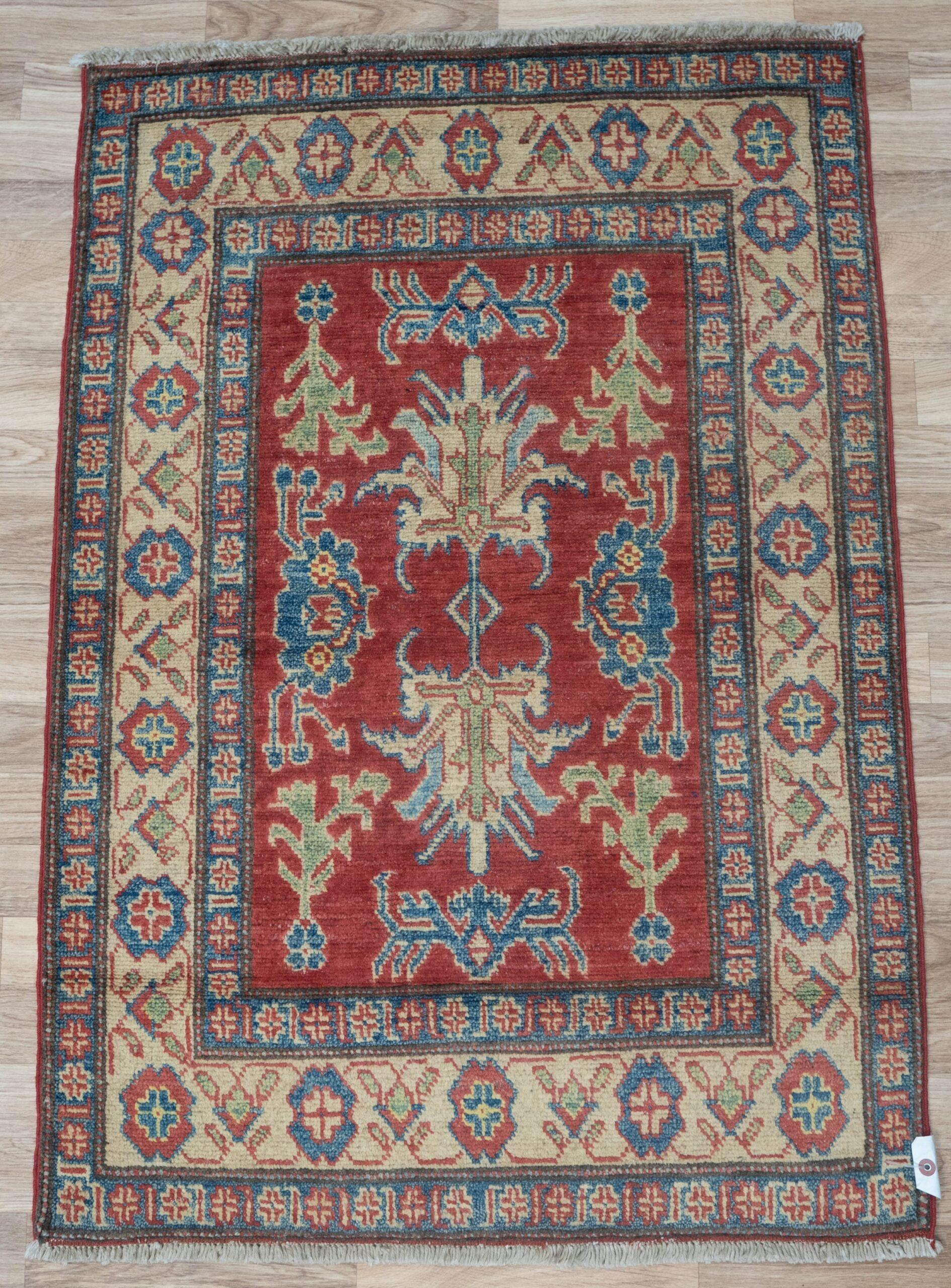 Kazak Wool Rug 3.9x2.8