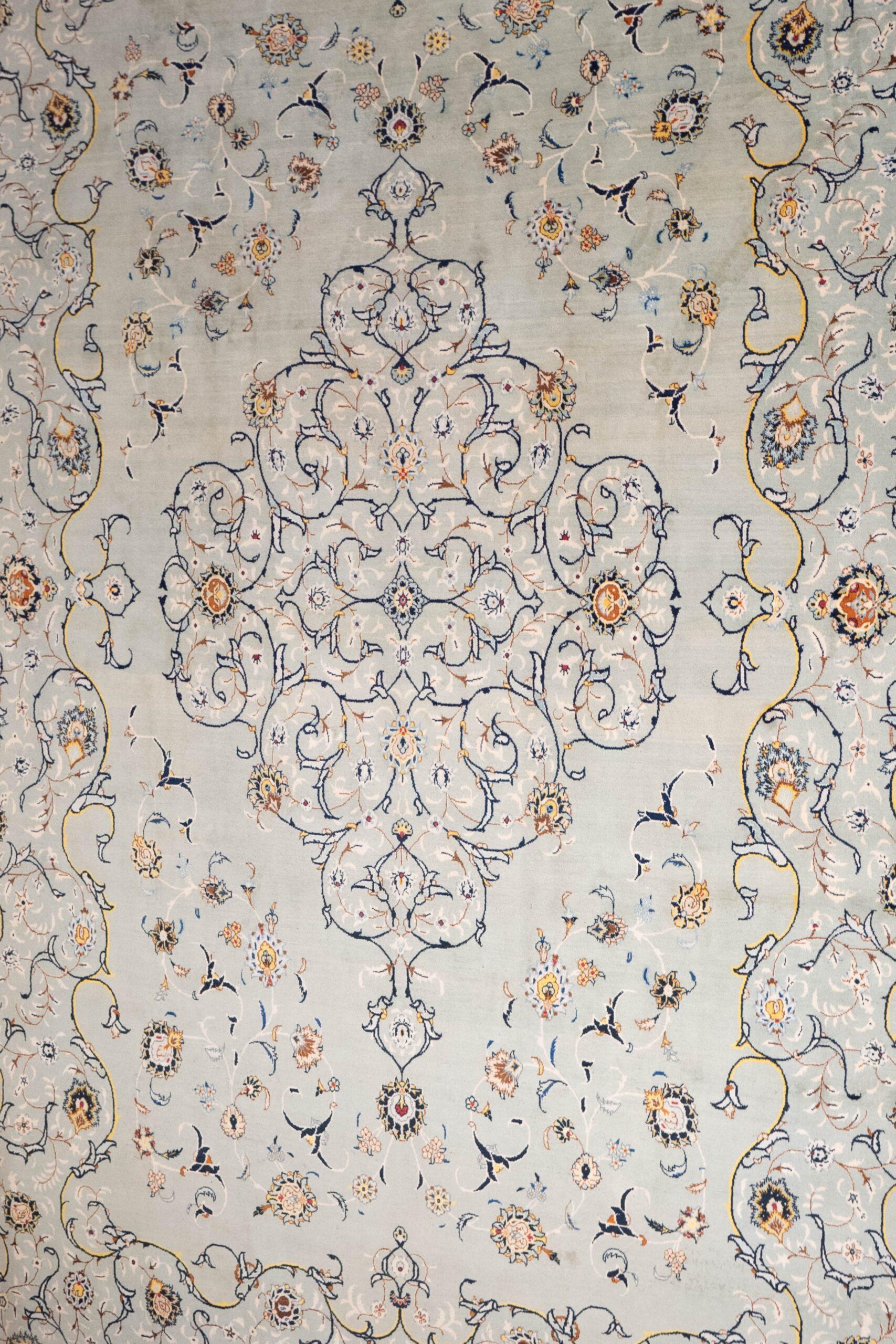 Kashan Kurk Wool Rug 9.5x12.5