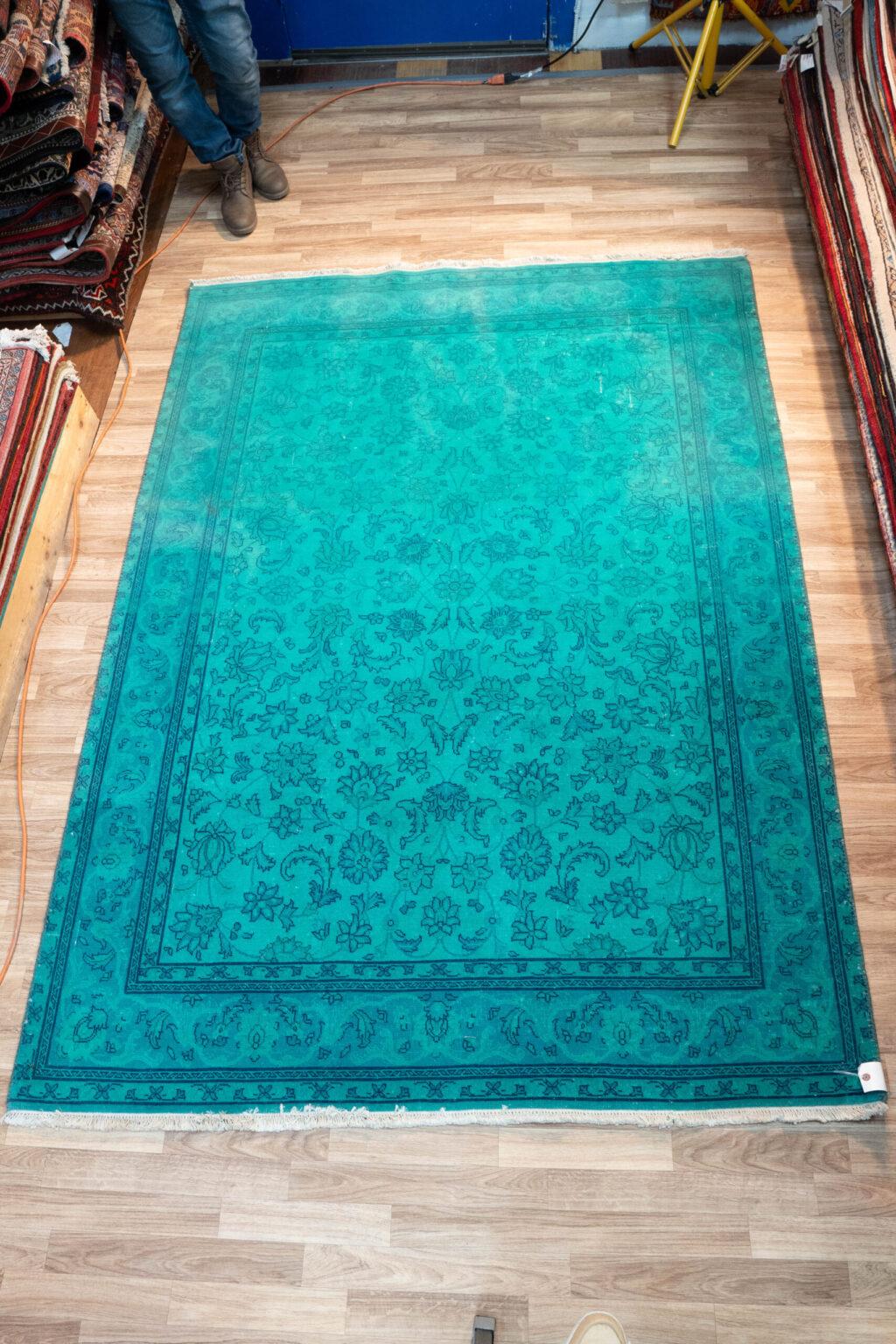 Vintage Overdyed Wool Rug 5.4'x7.4' View 1