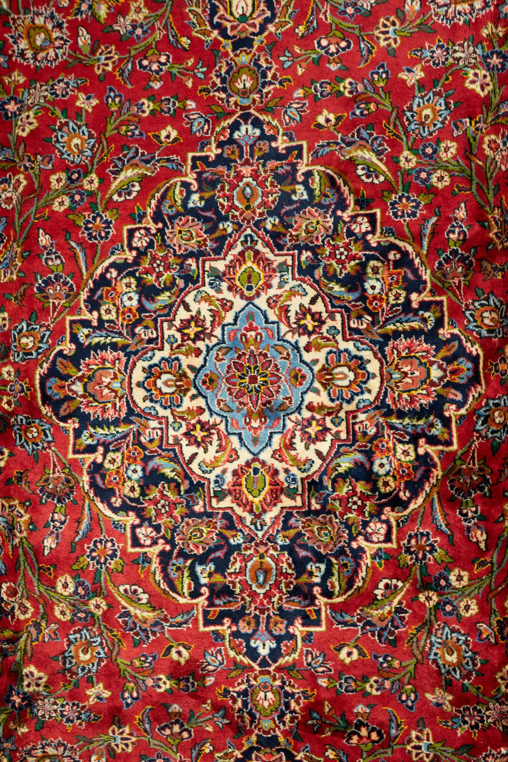 Kashan Wool Rug 16.8x11.0