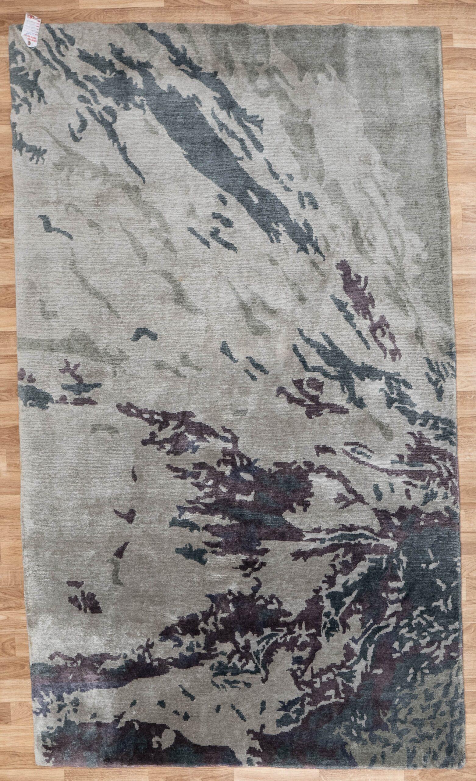 Tibet Wool Silk Rug 5 x 8'