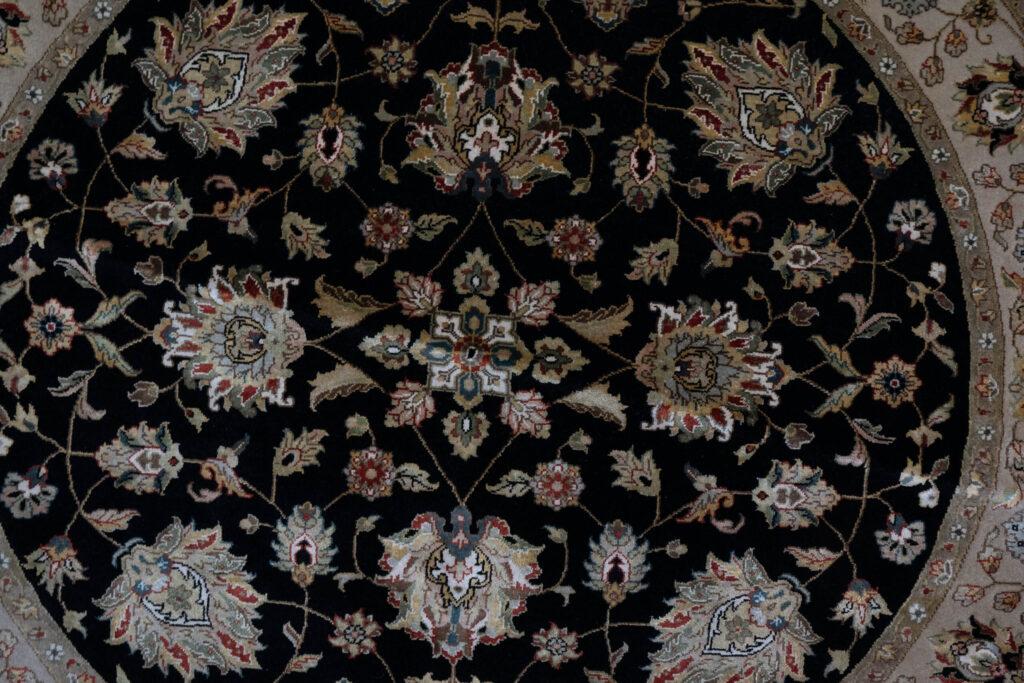 Kashan Wool Silk Rug 5'x5' View 2