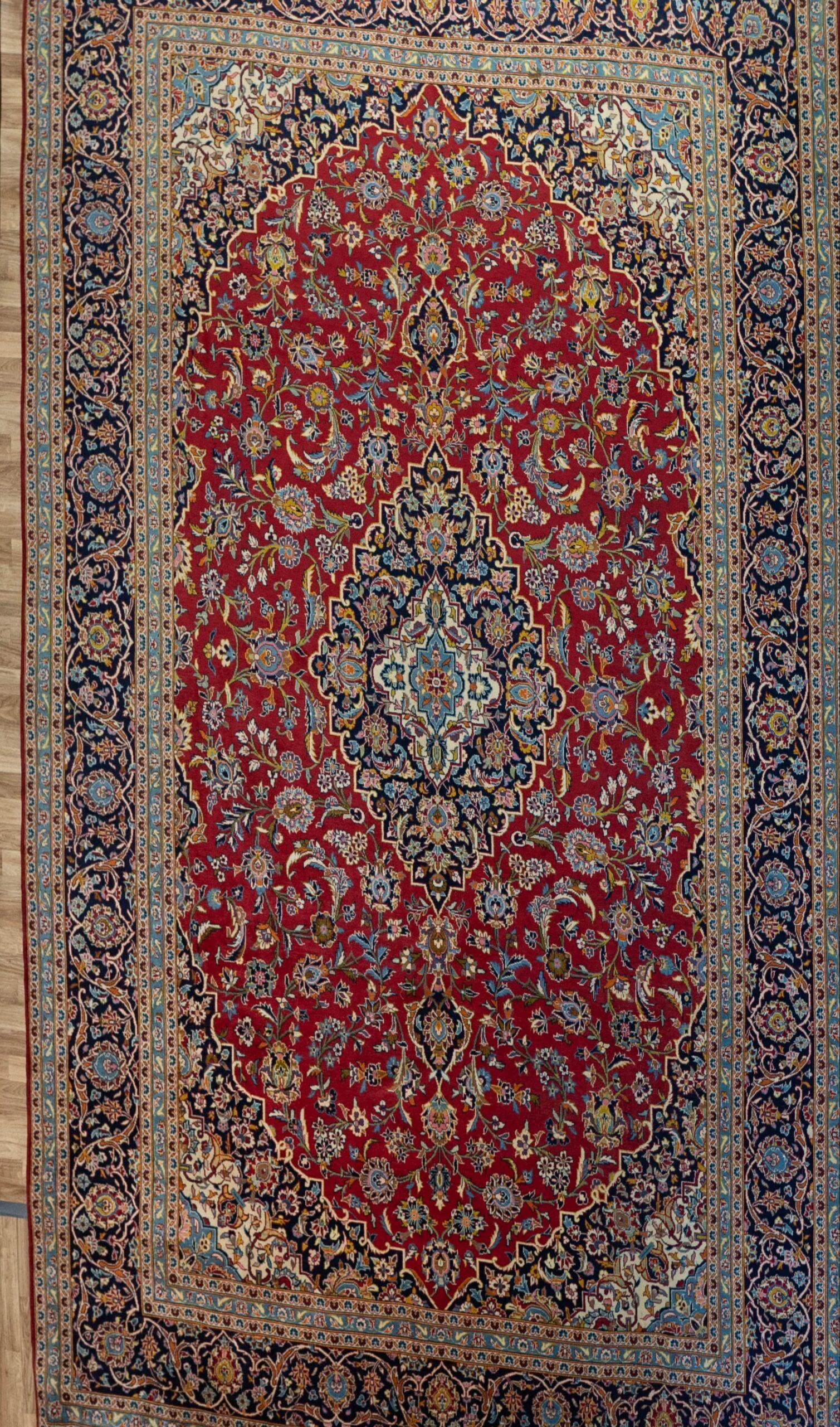 Kashan wool Silk Rug 9.9'x12.8'