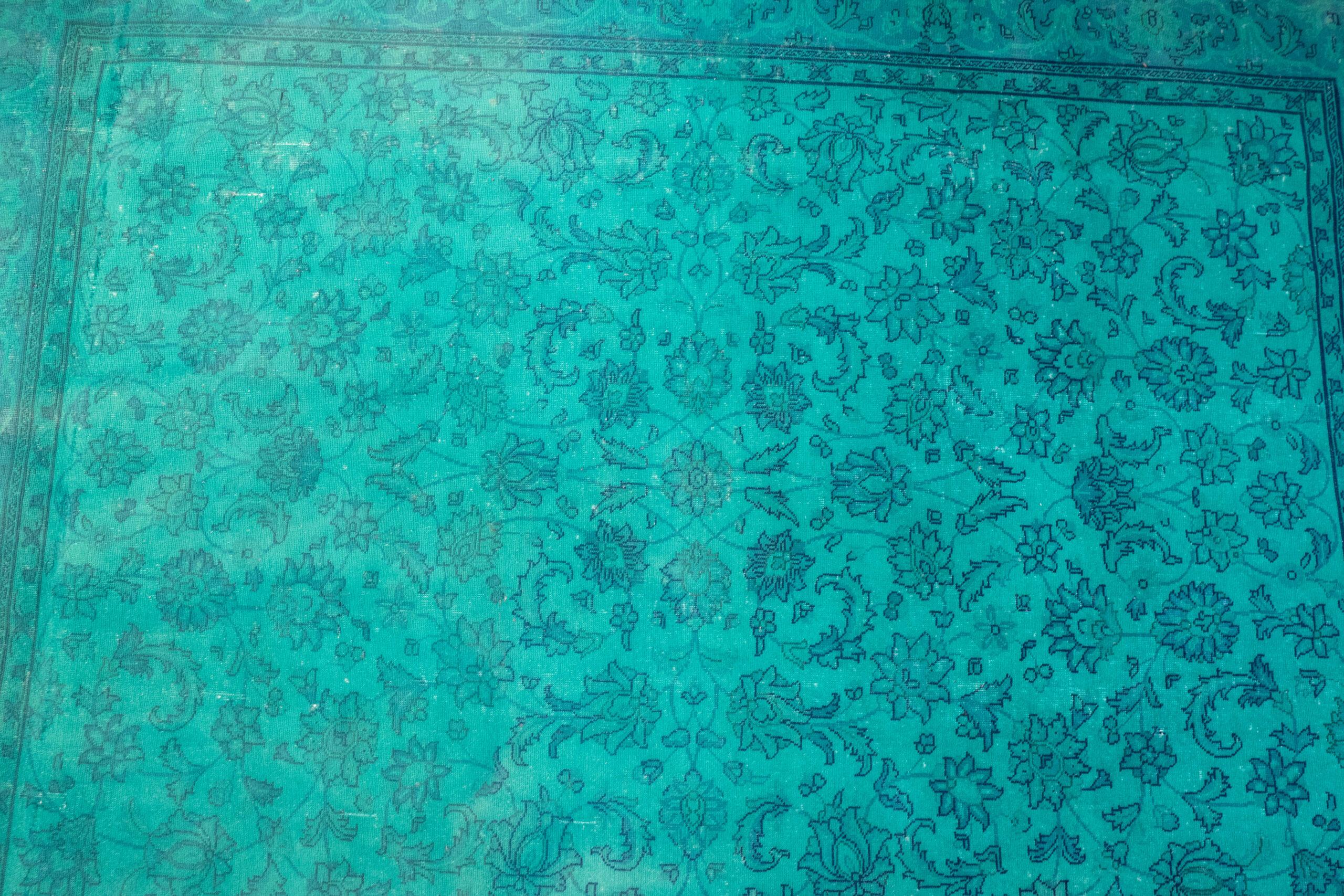 Vintage Overdyed Wool Rug 5.4'x7.4' View 4