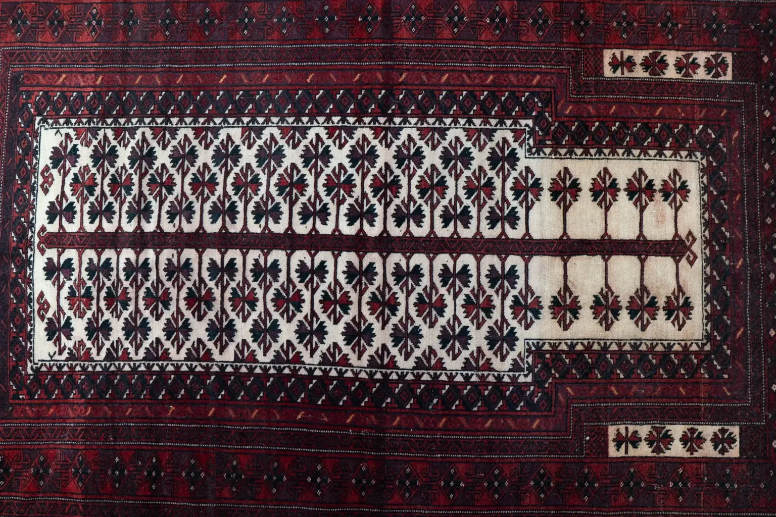 Handmade Afghan Prayer Rug – 3.2 × 5.2 View 2