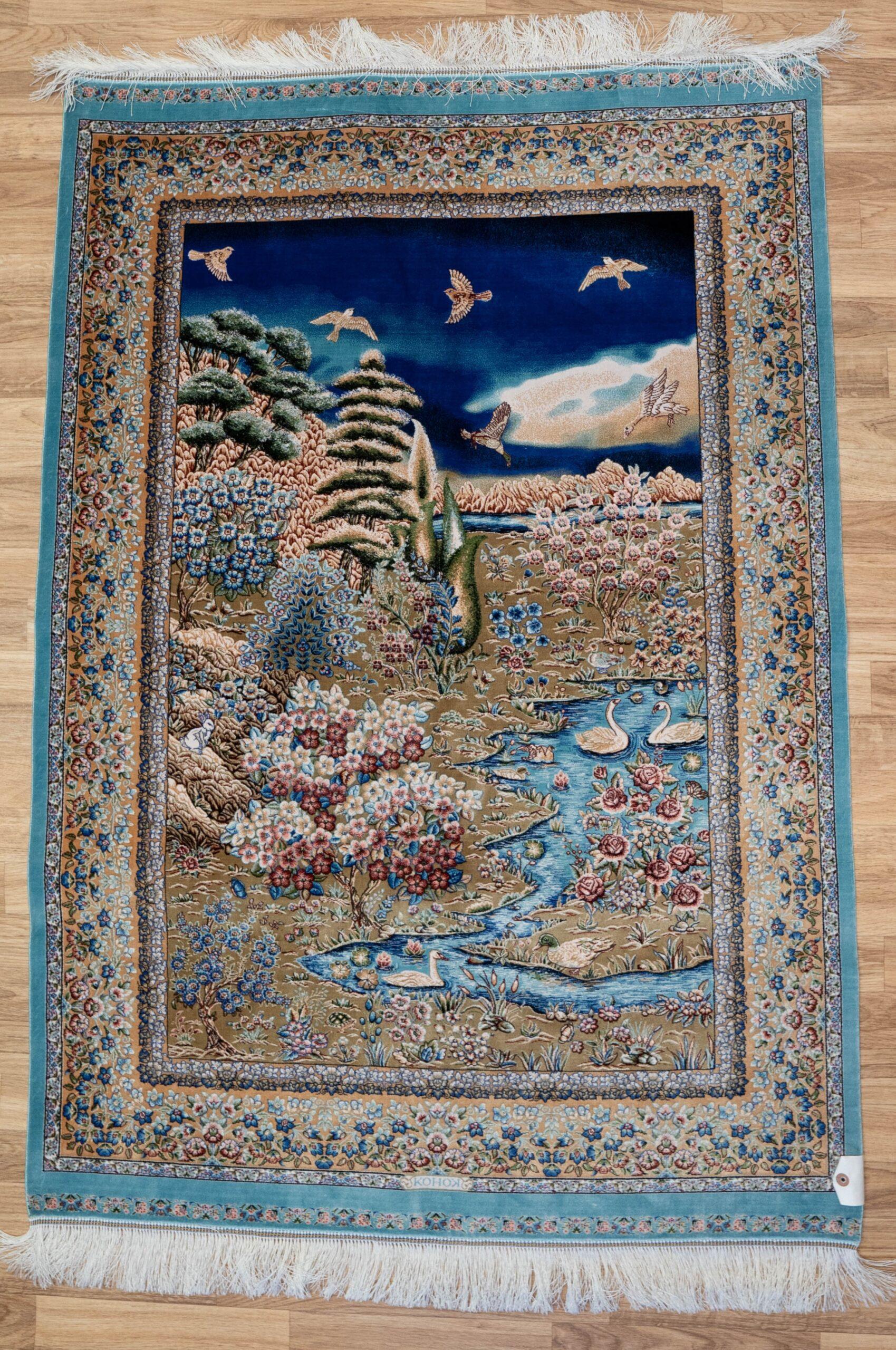 Qum Design Silk Rug 3.5'x5' View 1