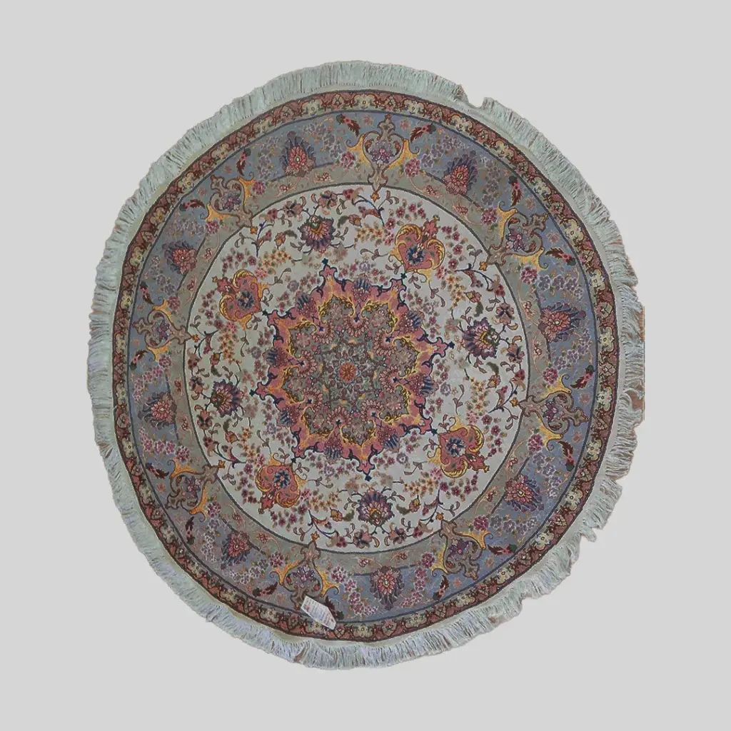 Tabriz Wool Silk Rug 5'x5'