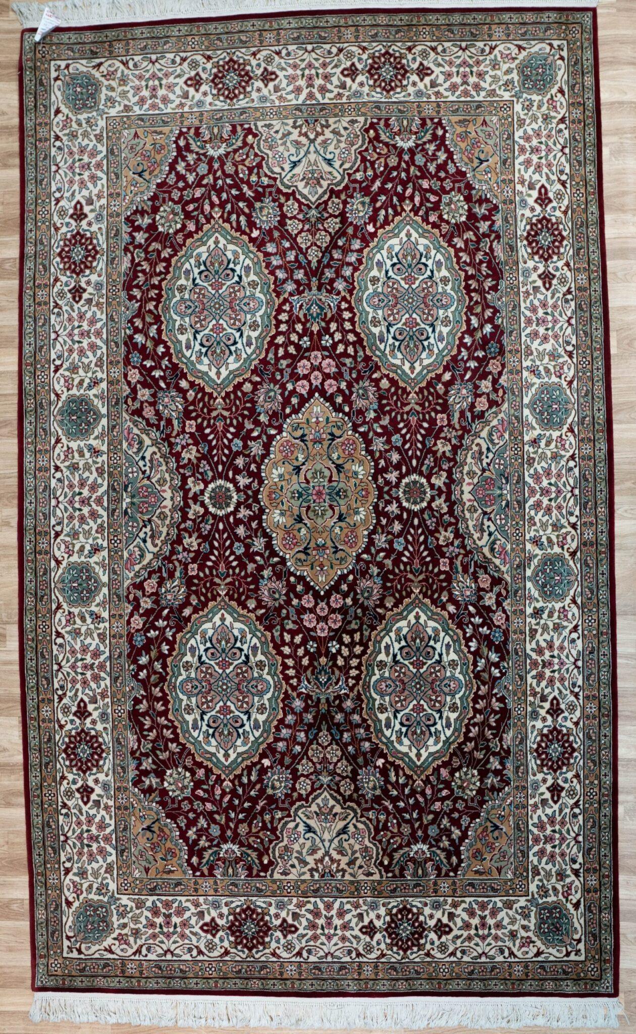 Tabriz Wool Silk Rug 6'x9' View 3